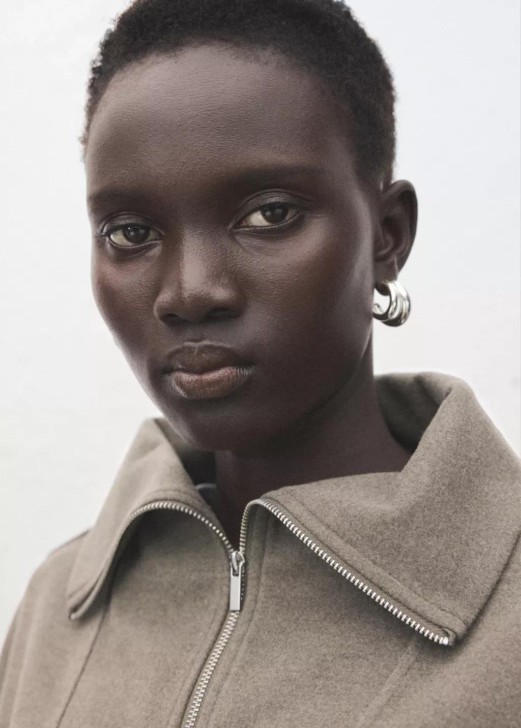 Brown Zip Turtleneck Sweatshirt, Medium Brown, large image number 9