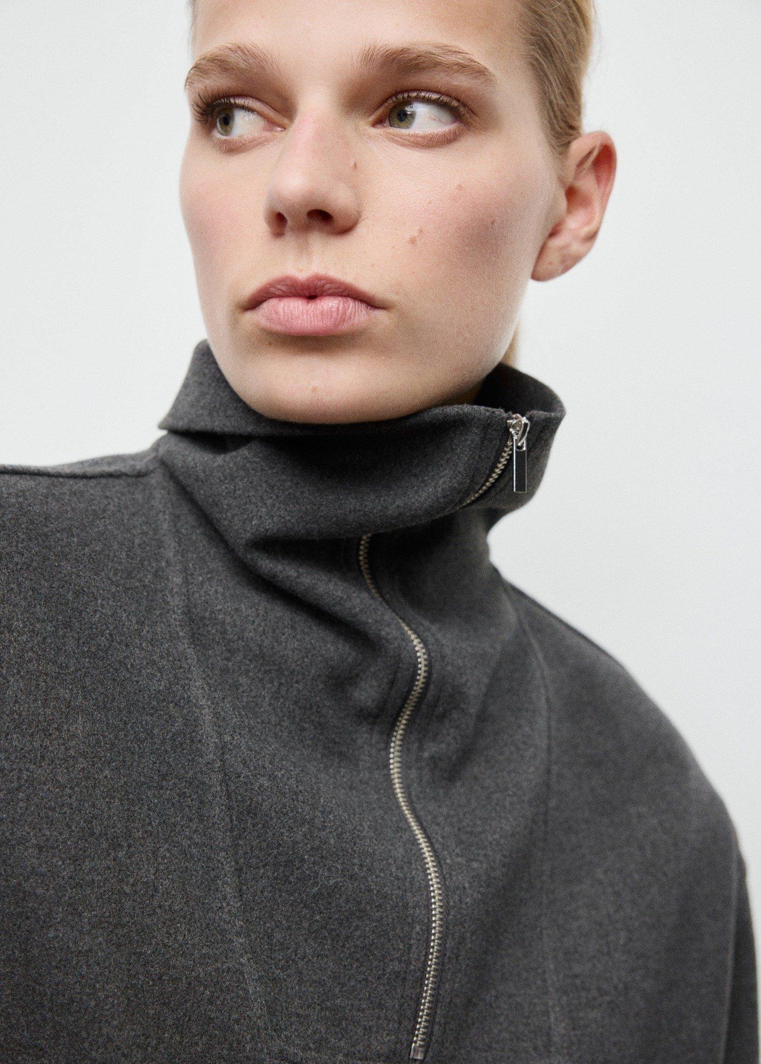 Grey Zip Turtleneck Sweatshirt, 0201_96, large image number 6