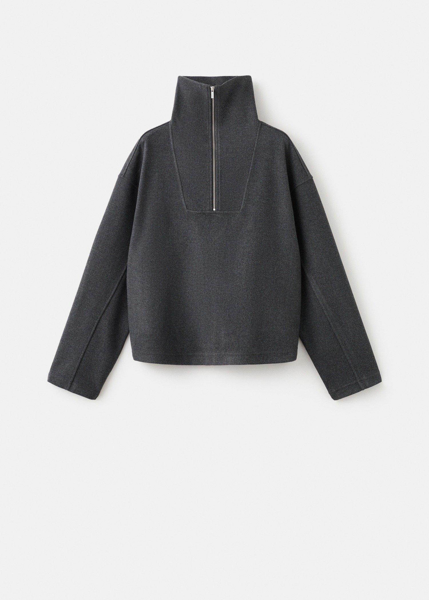 Grey Zip Turtleneck Sweatshirt, 0201_96, large image number 10