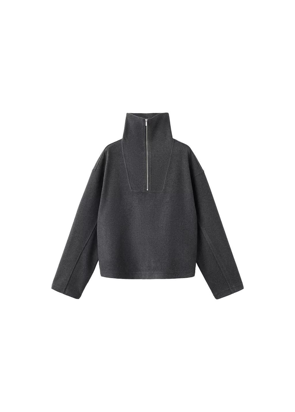 Grey Zip Turtleneck Sweatshirt, 0201_96, large image number 12
