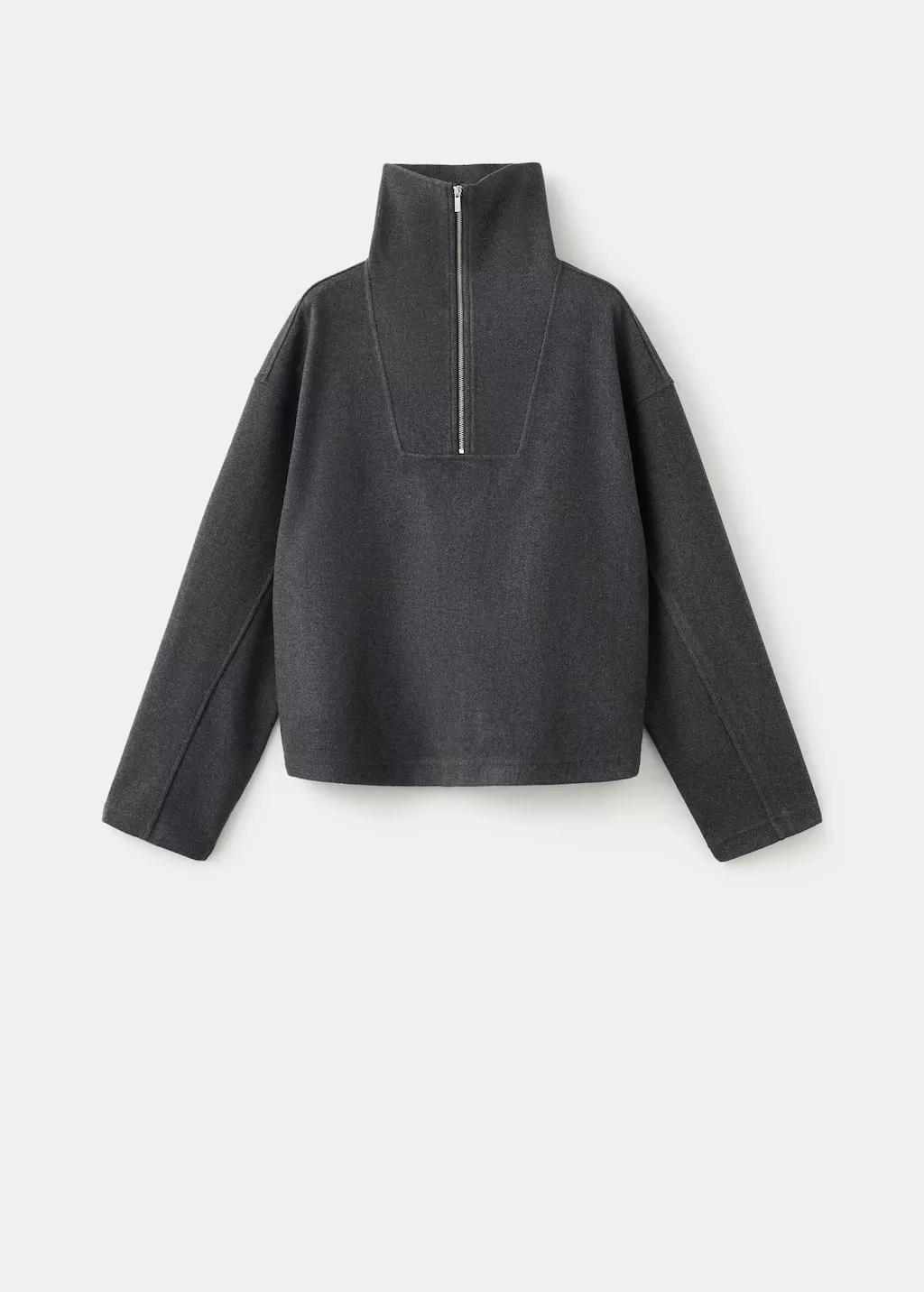 Grey Zip Turtleneck Sweatshirt, 0201_96, large image number 13