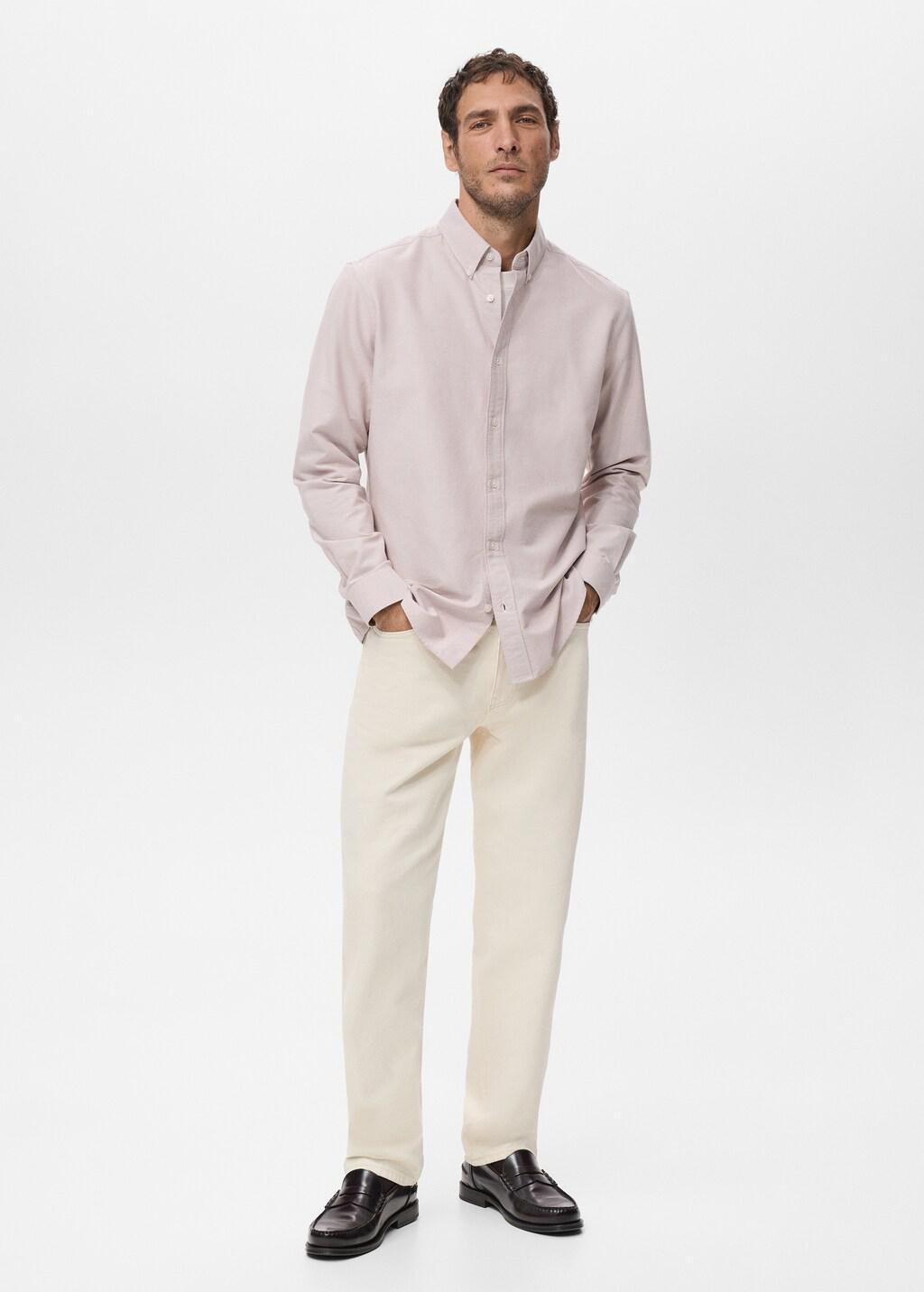 Pink Cotton Oxford Shirt, Light-Pastel Pink, large image number 0