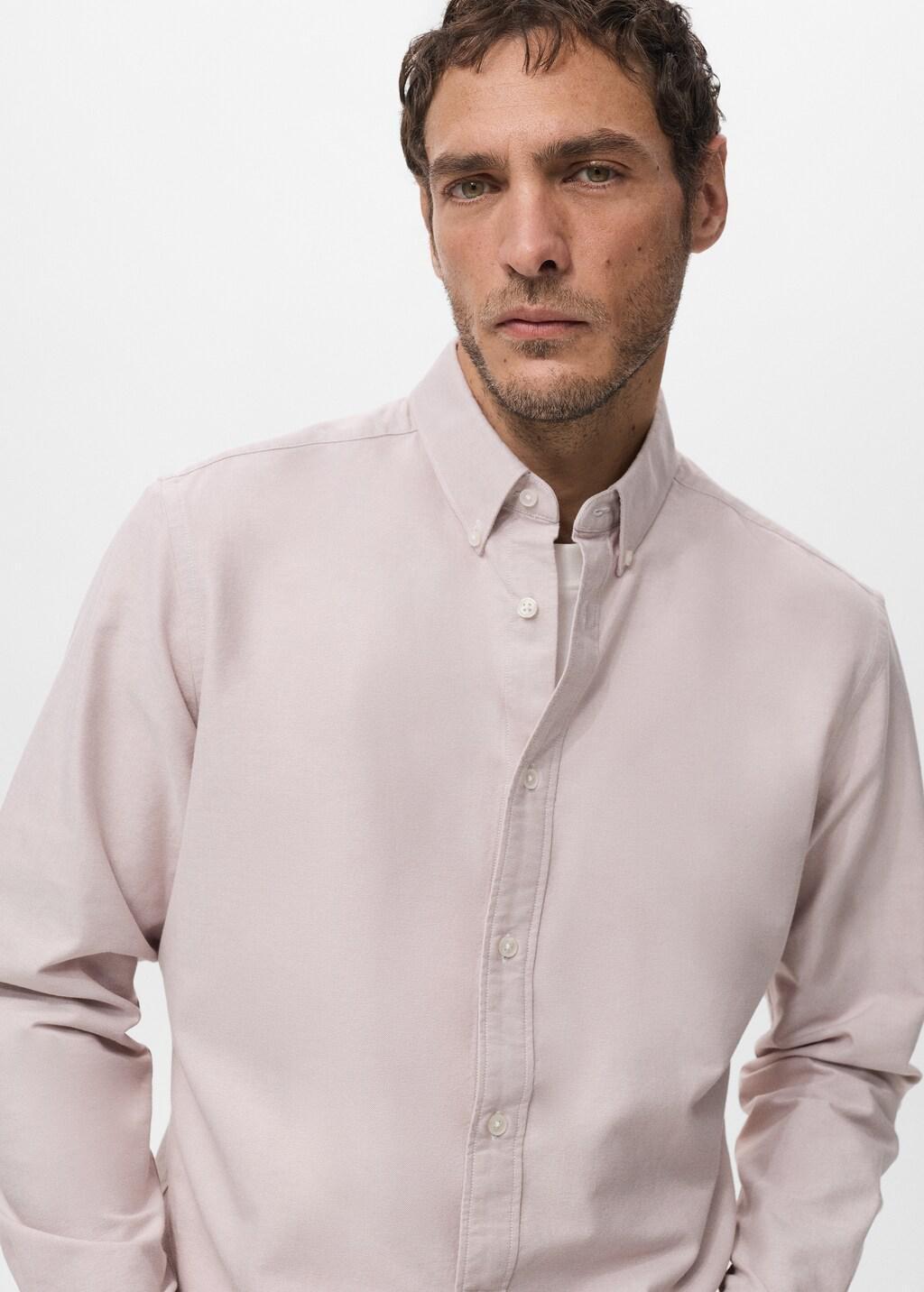 Pink Cotton Oxford Shirt, Light-Pastel Pink, large image number 4