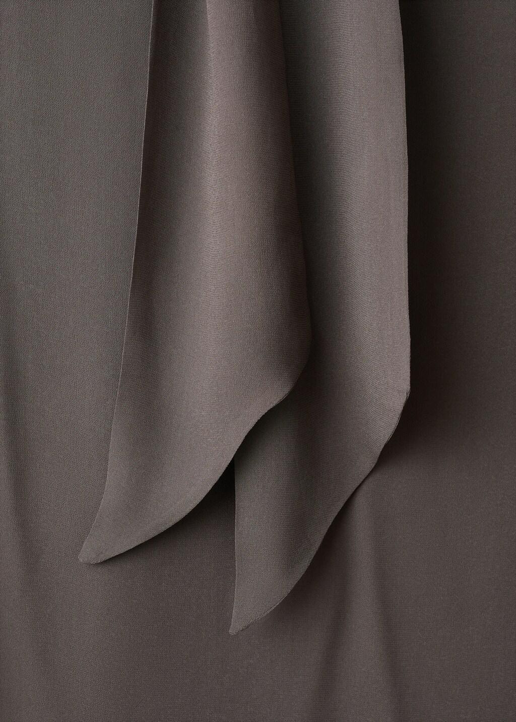 Brown Bell-Sleeved Feather Dress, Medium Brown, large image number 5