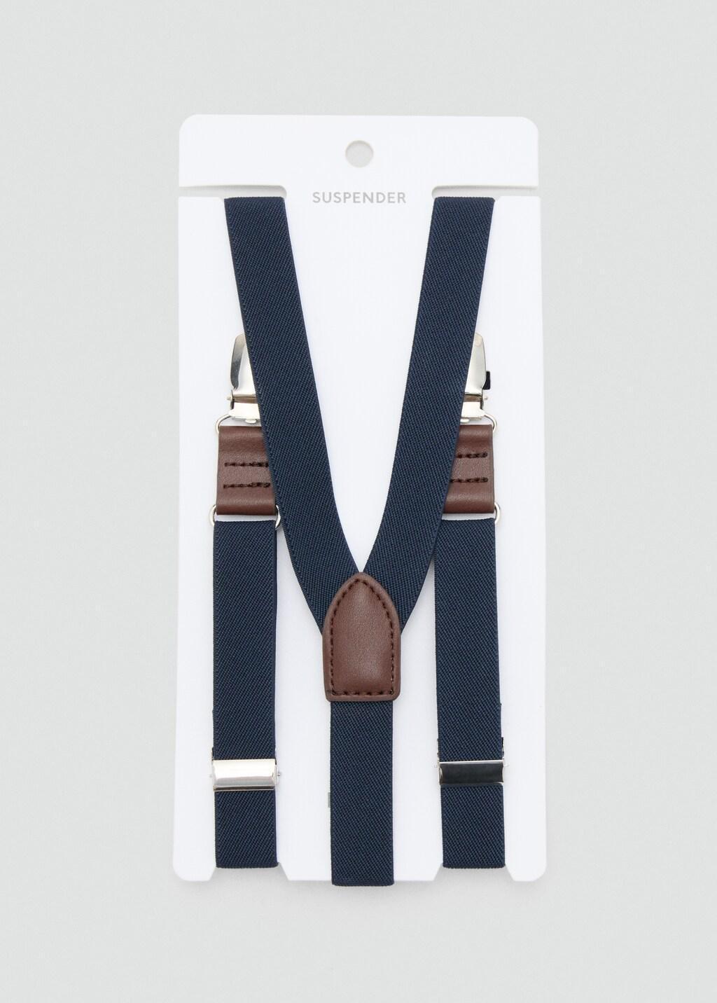 Navy Adjustable Elastic Braces, Baby Boys, Navy, large image number 0