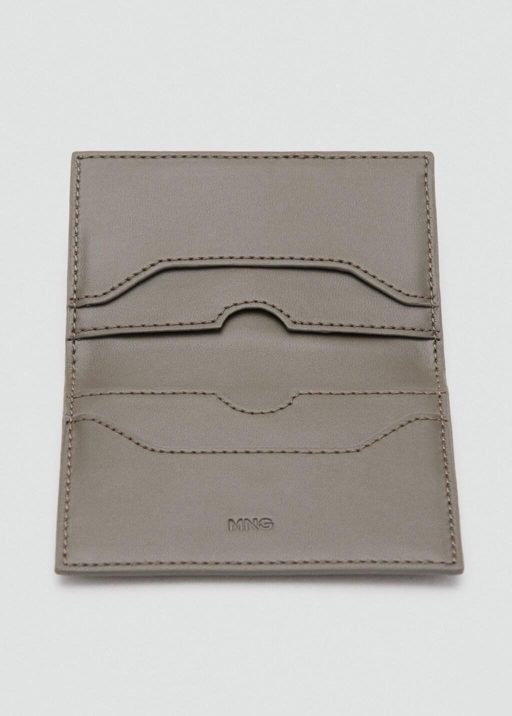 LT PASTEL BROWN Suede cardholder with studs, Light Pastel Brown, large image number 1