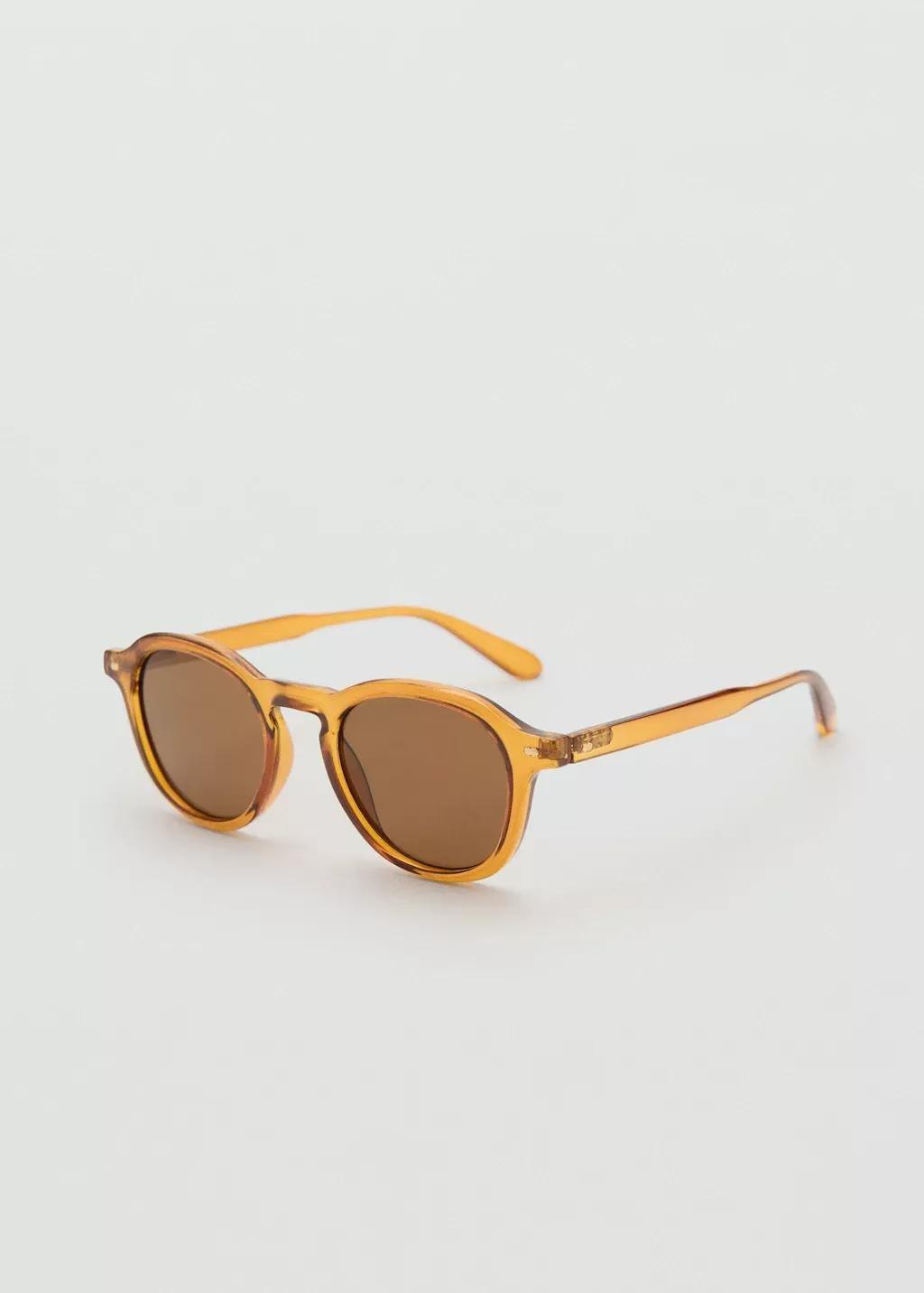 DARK YELLOW Semi-transparent frame sunglasses, Dark Yellow, medium