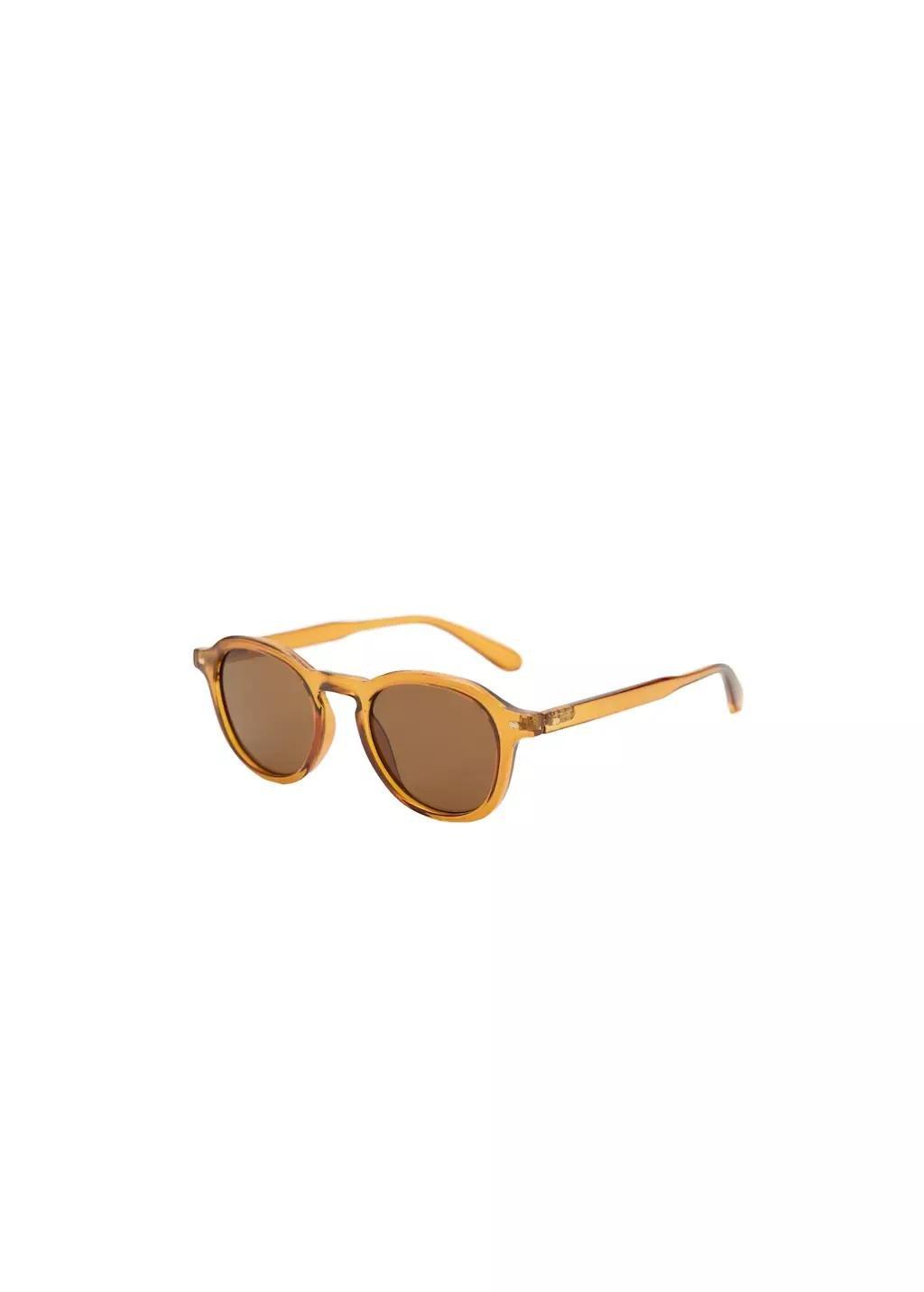 Yellow Semi-Transparent Frame Sunglasses, Dark Yellow, medium