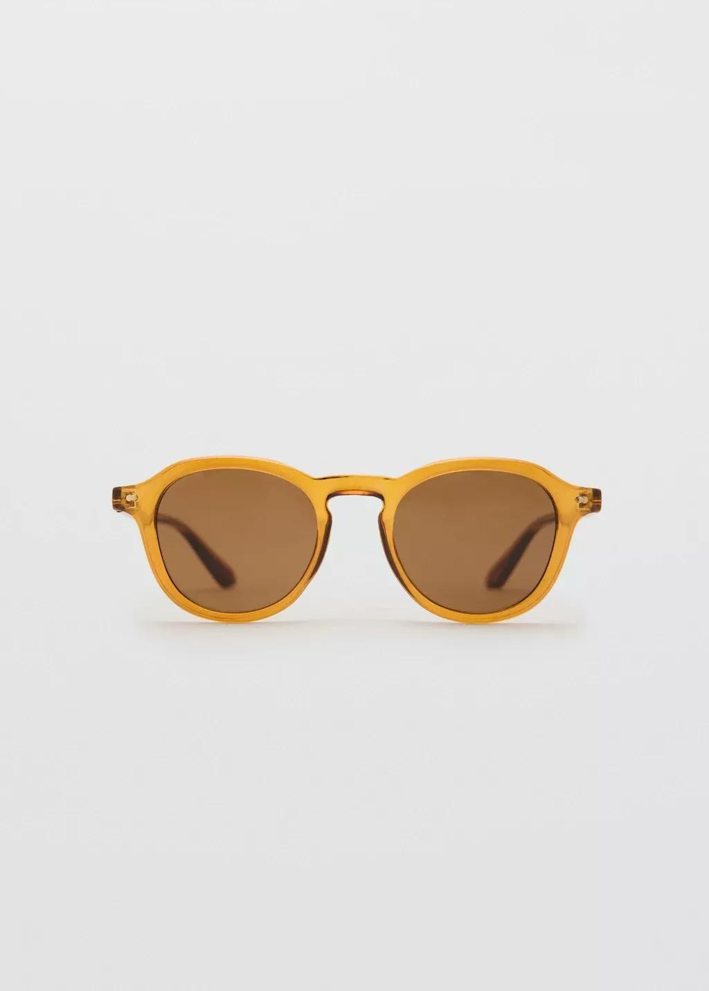 Yellow Semi-Transparent Frame Sunglasses, Dark Yellow, large image number 3