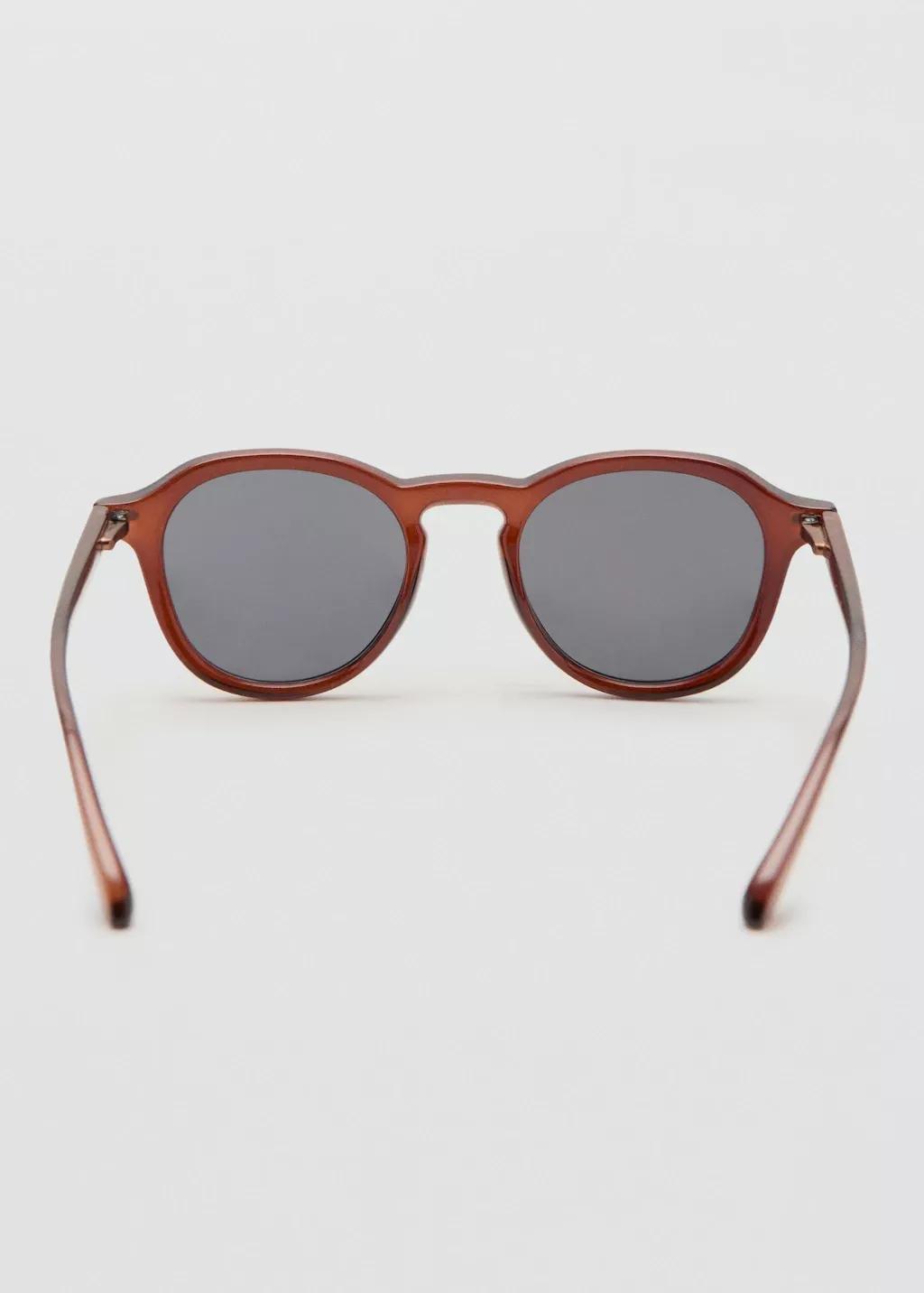 BROWN Semi-transparent frame sunglasses, Brown, medium