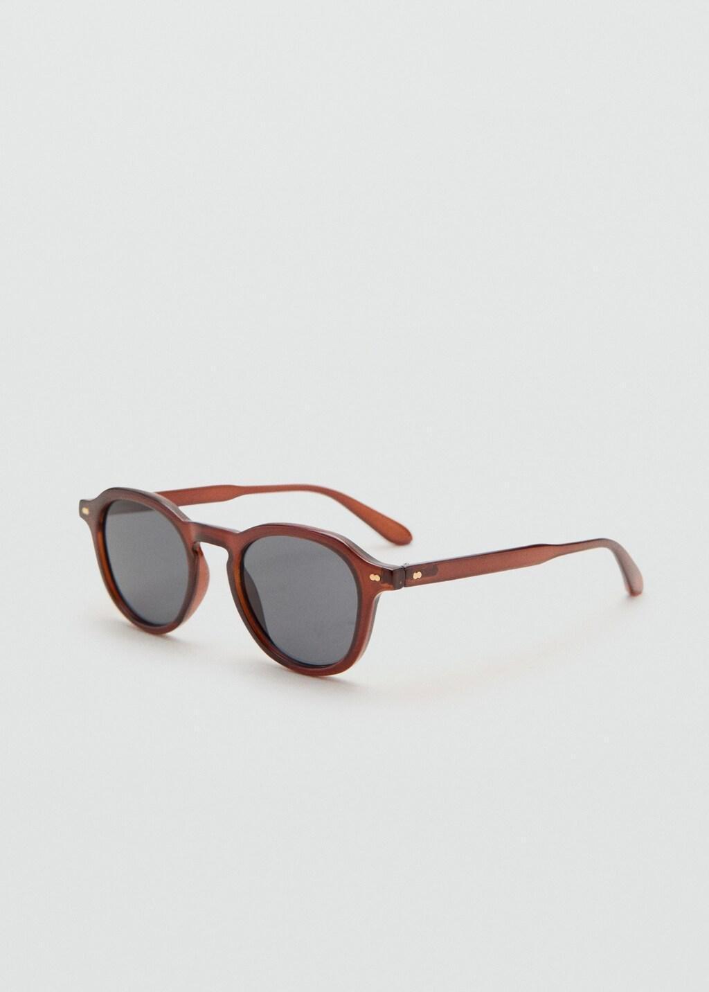 Brown Semi-Transparent Frame Sunglasses, Brown, large image number 0
