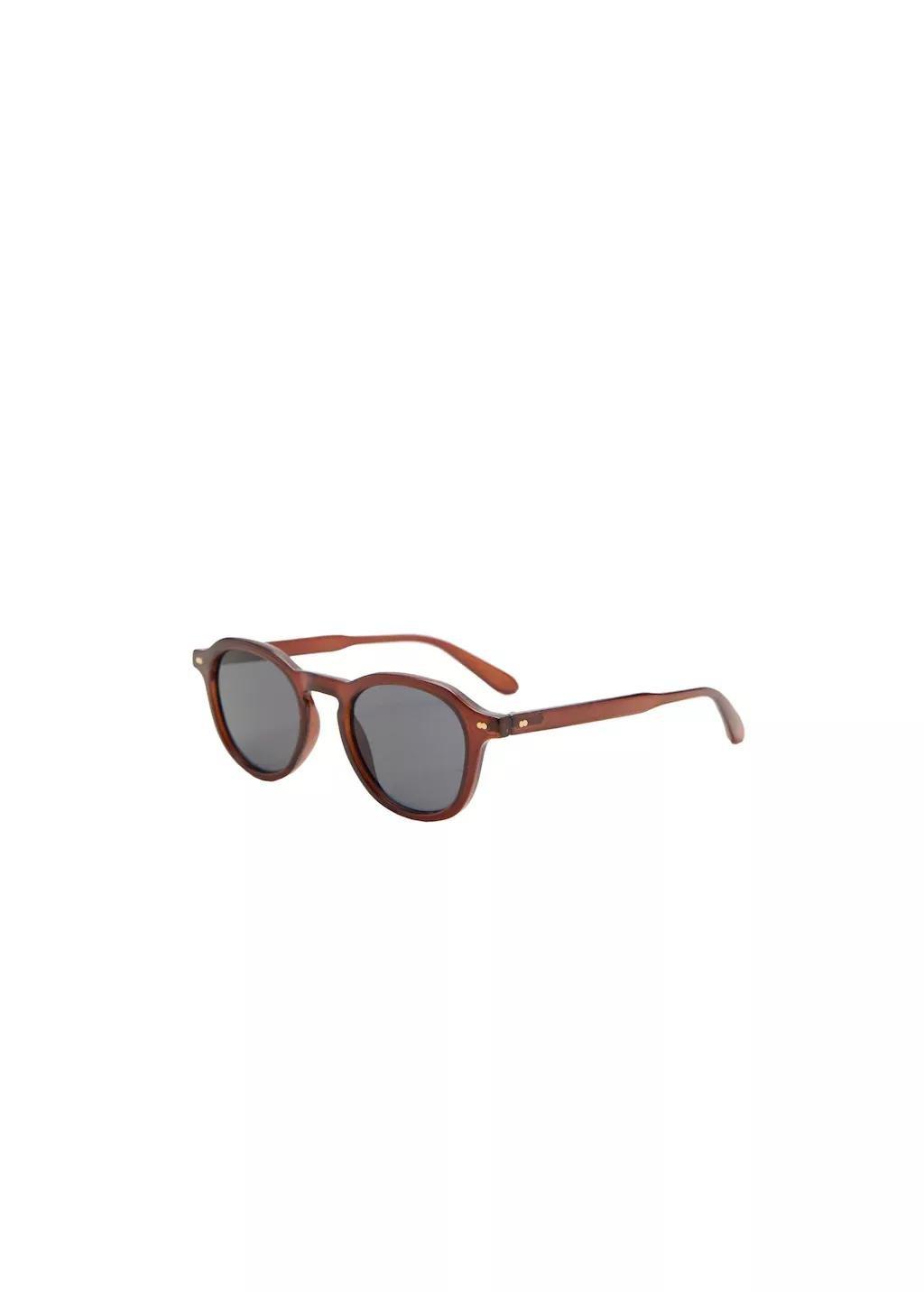 BROWN Semi-transparent frame sunglasses, Brown, medium