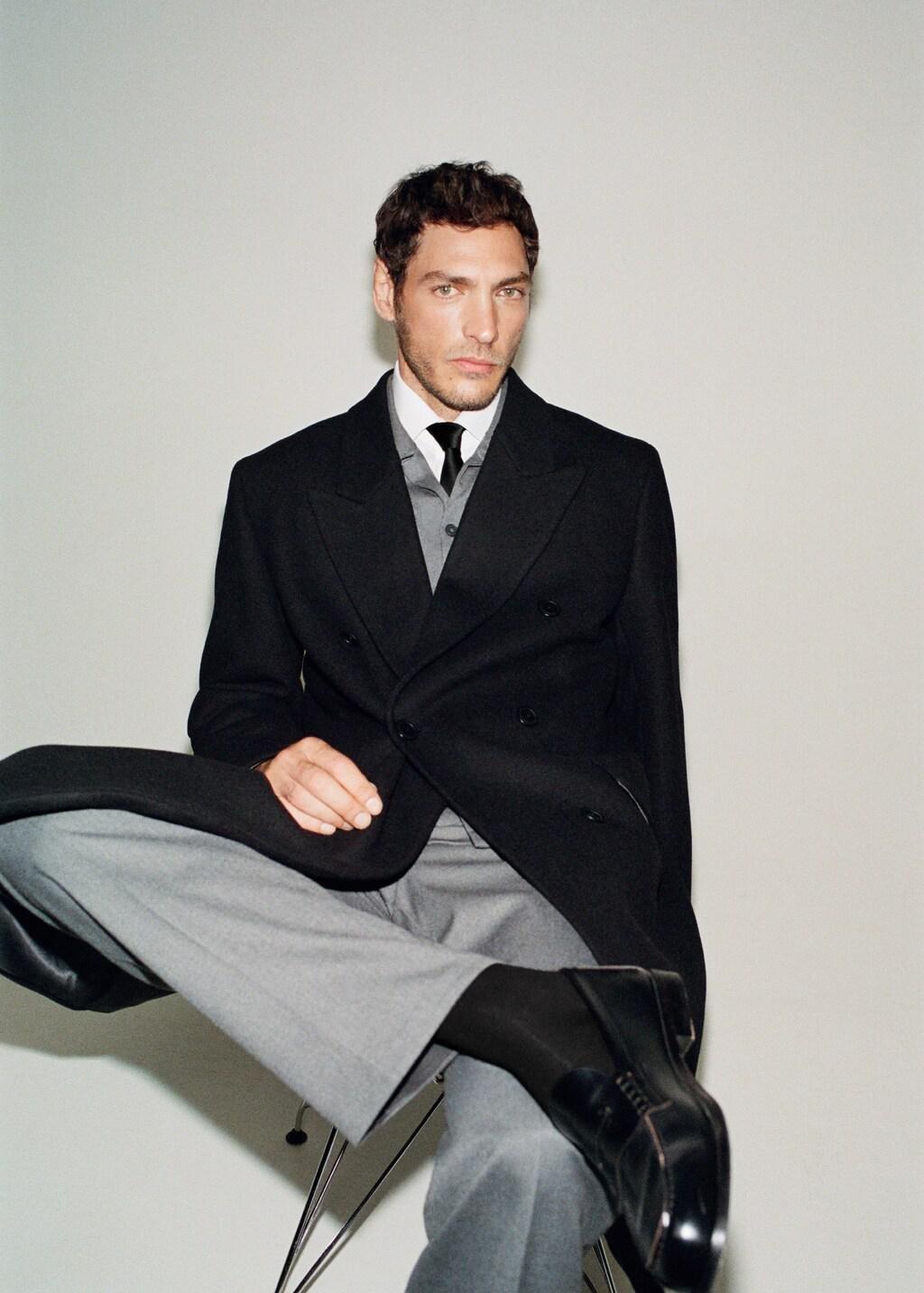 Black Aged-Leather Loafers, Black, large image number 0