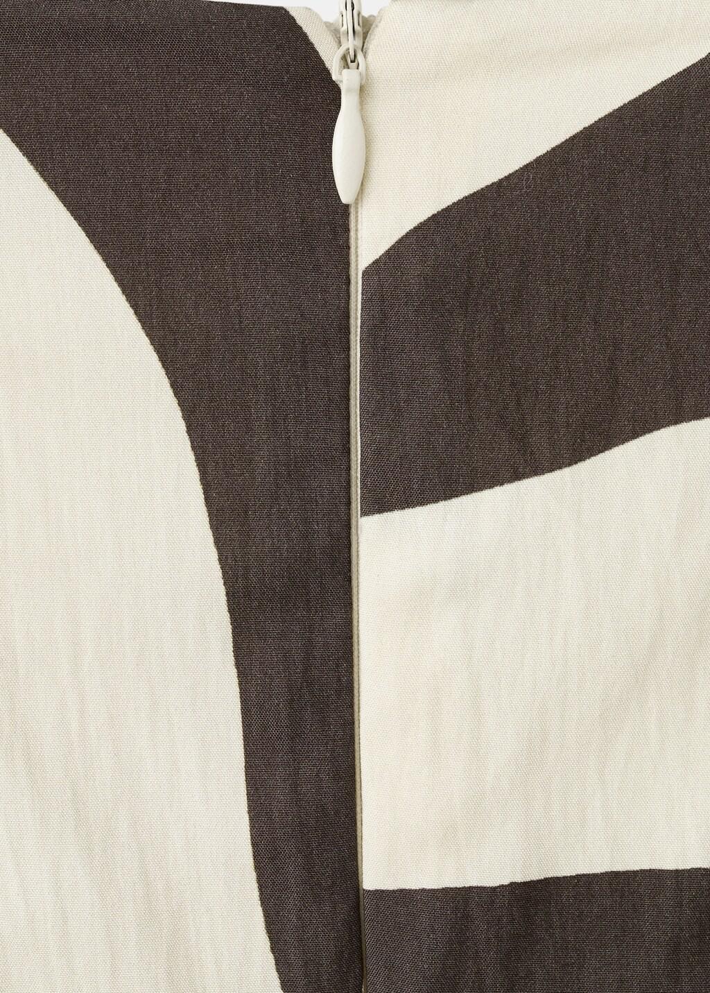 Beige Floral-Print Flared Dress, 0201_08, large image number 1