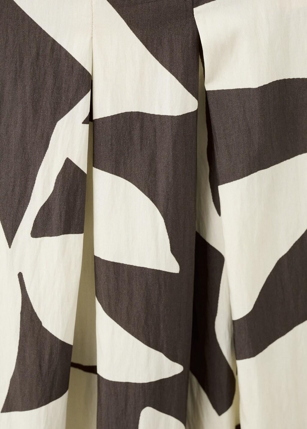 Beige Floral-Print Flared Dress, 0201_08, large image number 5