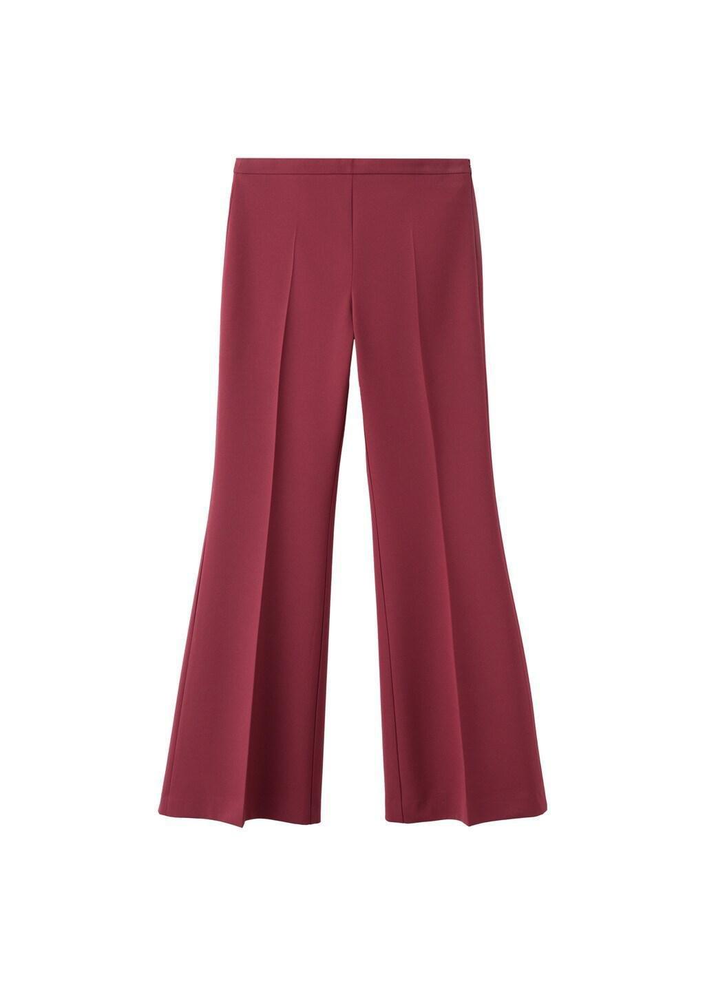 Burgundy Wide Leg Suit Trousers, Dark Red, large image number 5