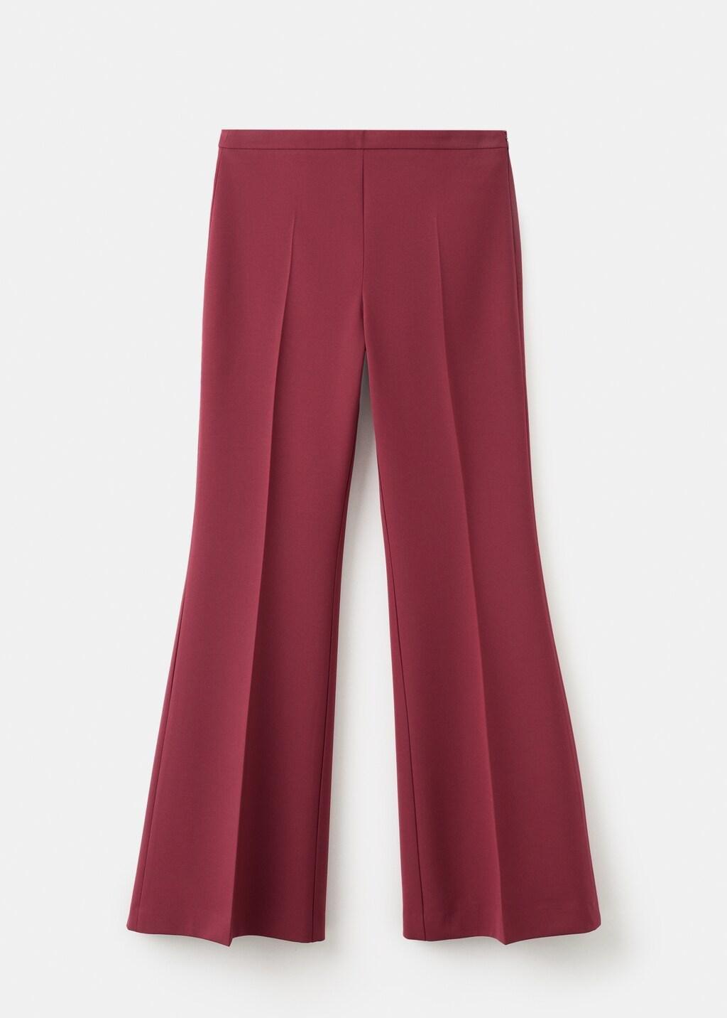 Burgundy Wide Leg Suit Trousers, Dark Red, large image number 6
