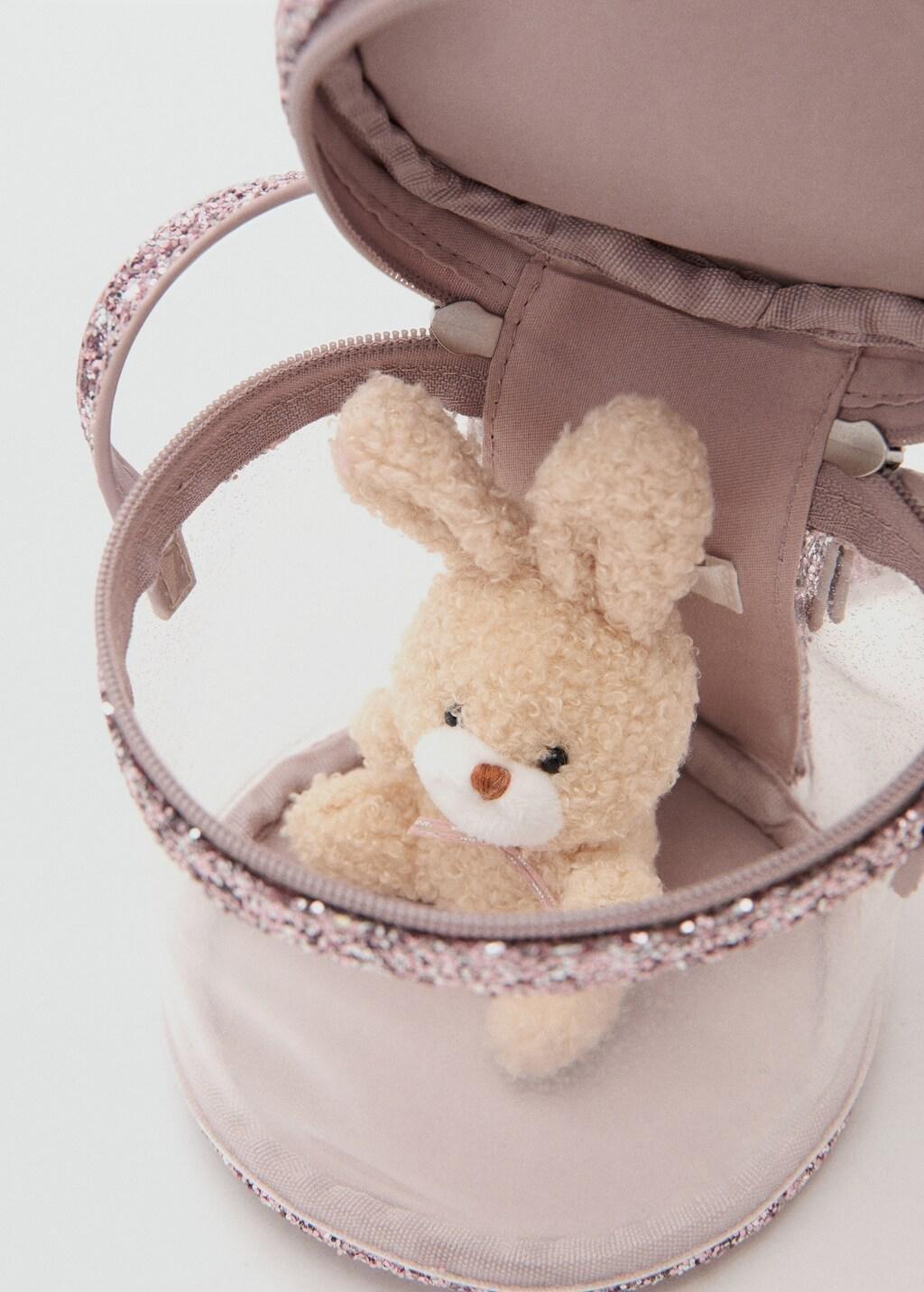 Pink Glitter Bear Bag, Baby Girls, Light-Pastel Pink, medium