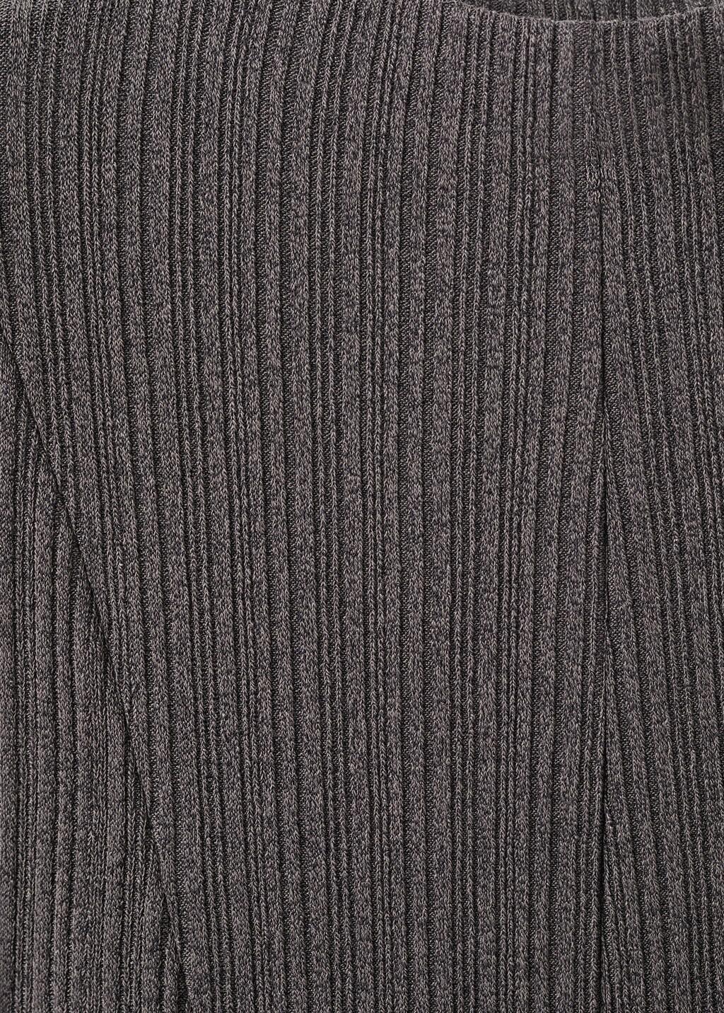 Brown Knitted Dress With Bell Sleeves, Medium Brown, medium