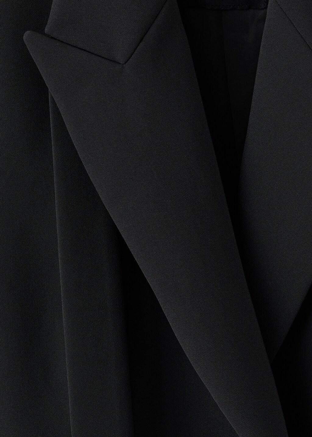 Black Suit Jacket With Scarf, Black, large image number 1