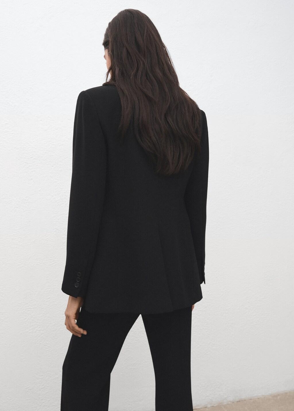 Black Suit Jacket With Scarf, Black, large image number 2