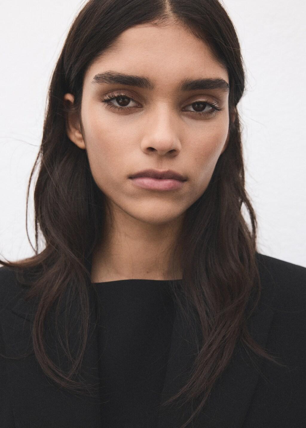 Black Suit Jacket With Scarf, Black, large image number 4