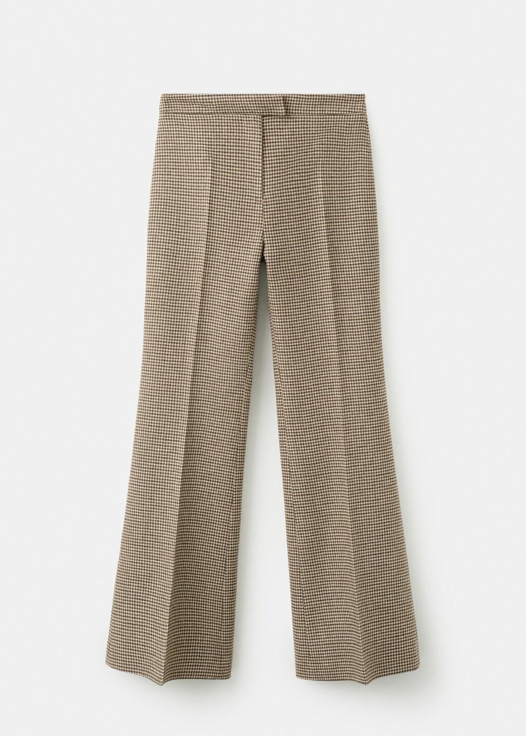 Brown Houndstooth Wool-Blend Trousers, Medium Brown, large image number 6