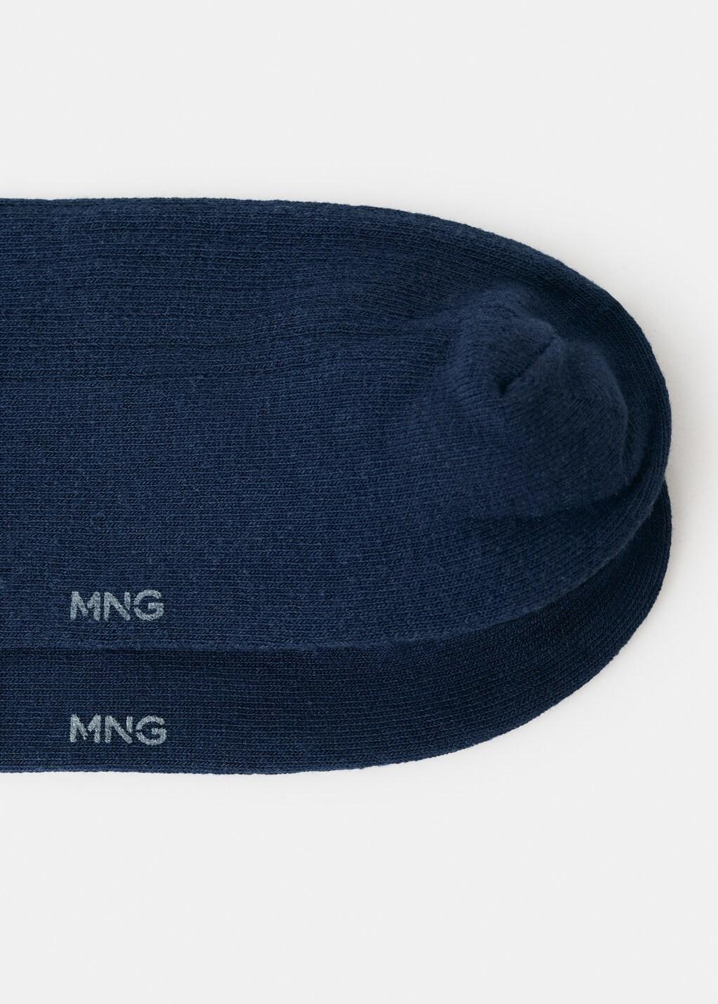 Navy Animal Embroidered Cotton Socks, Navy, large image number 1