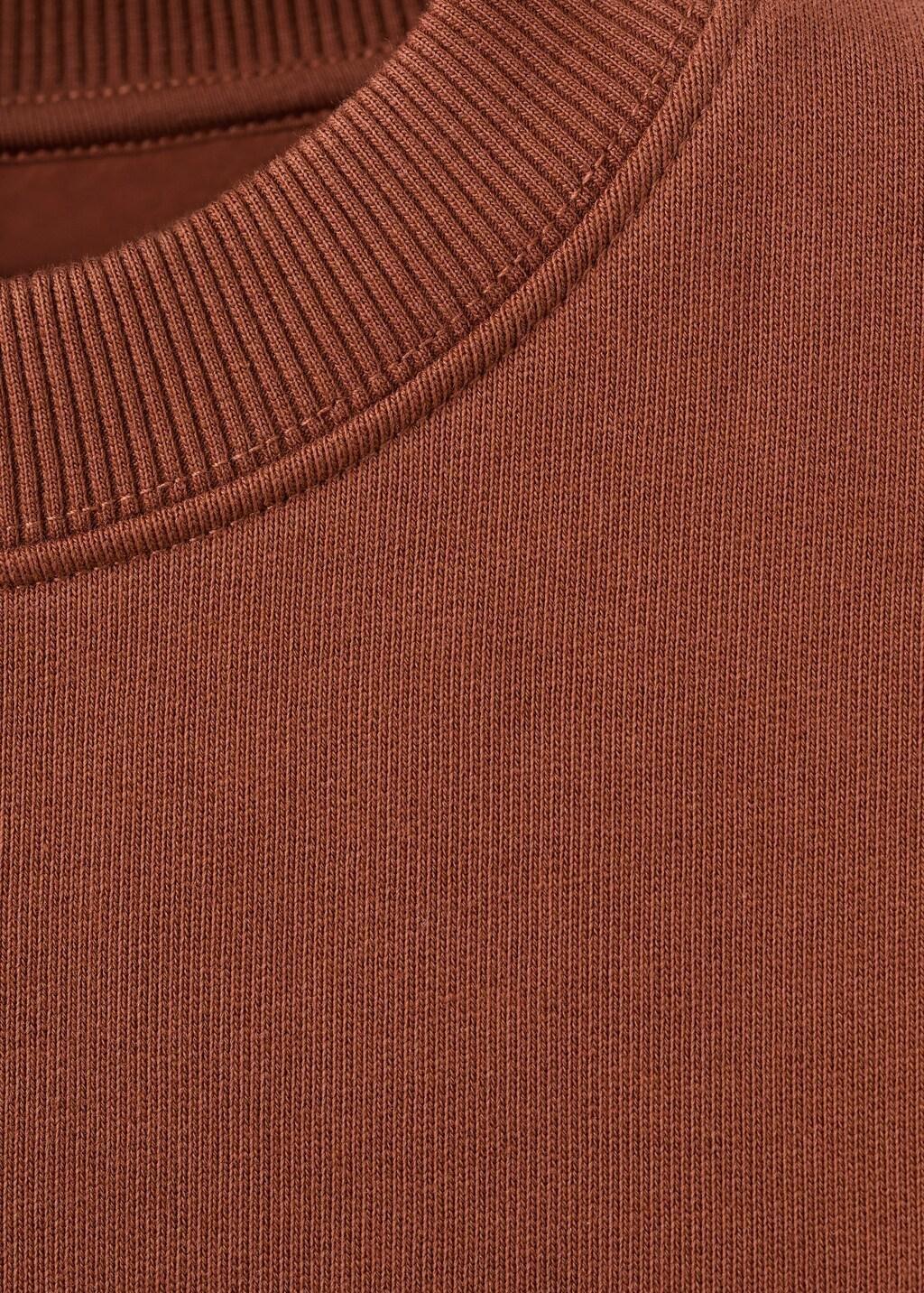 Brown Plain Cotton Sweatshirt, Rust - Copper, large image number 1