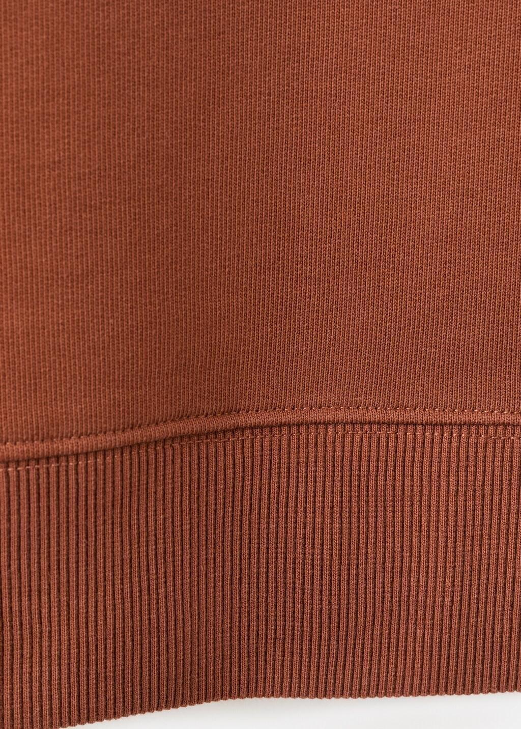 Brown Plain Cotton Sweatshirt, Rust - Copper, large image number 5