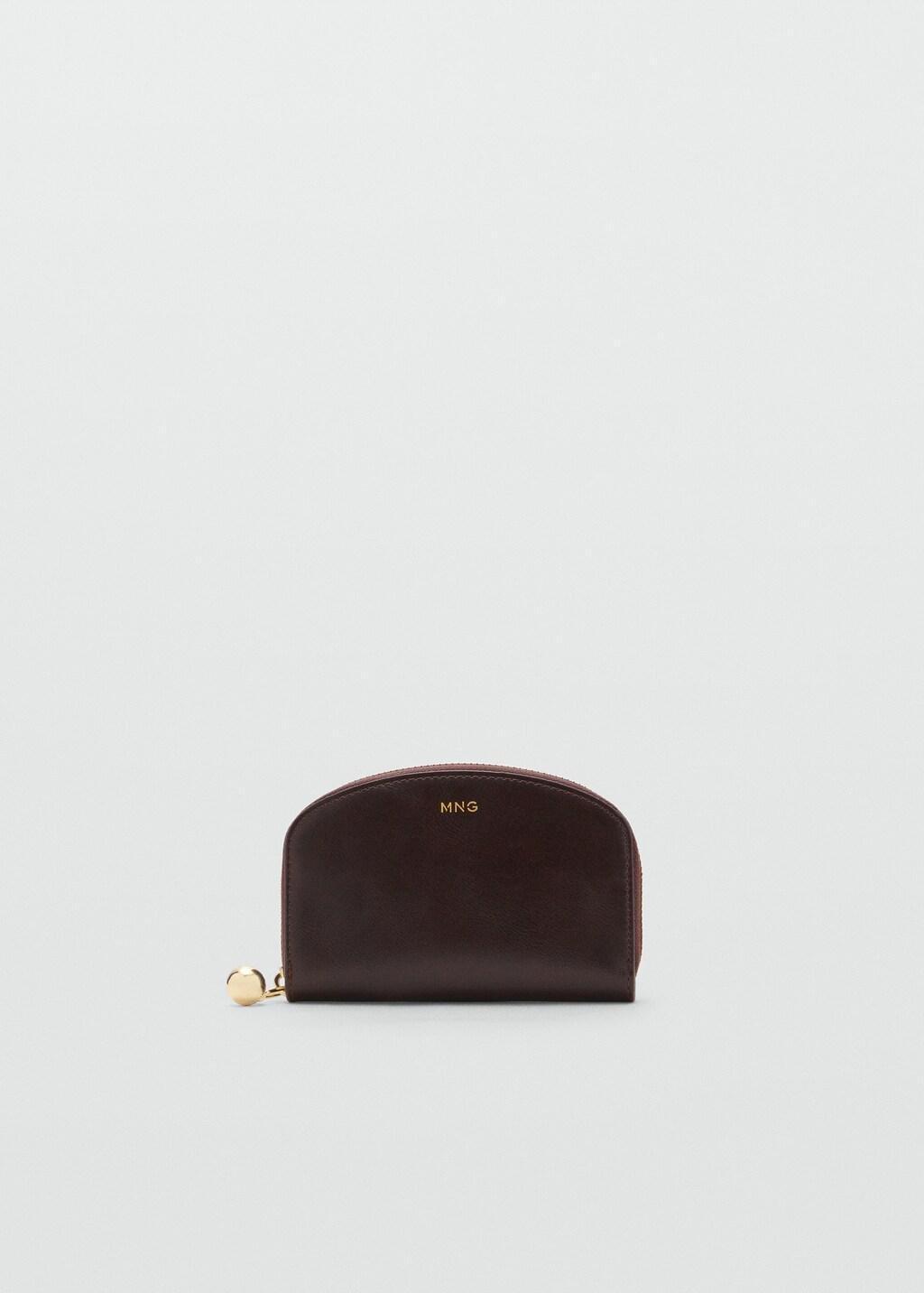 Brown Medium Wallet With Mini-Bead Embellishment, Dark Brown, large image number 3