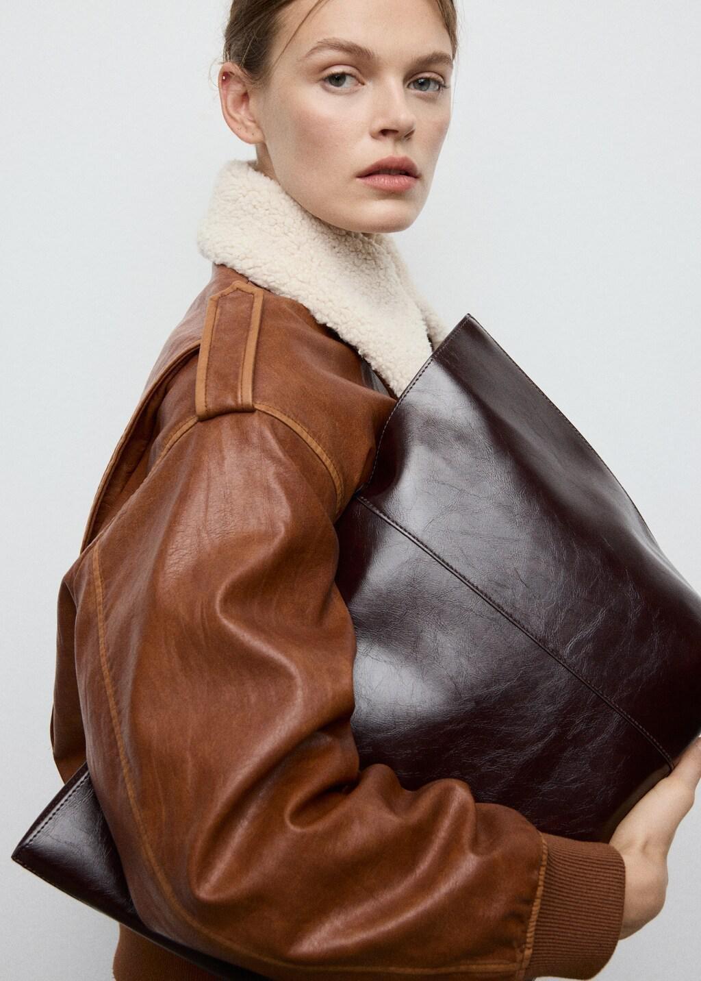 Brown Large Shopper Bag, 0201_32, large image number 0