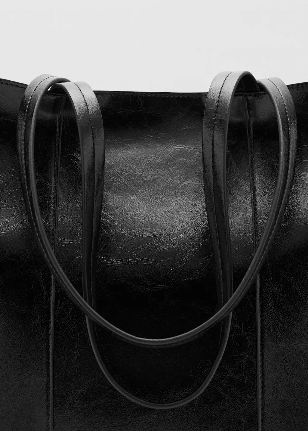 Black Large Shopper Bag, Black, medium
