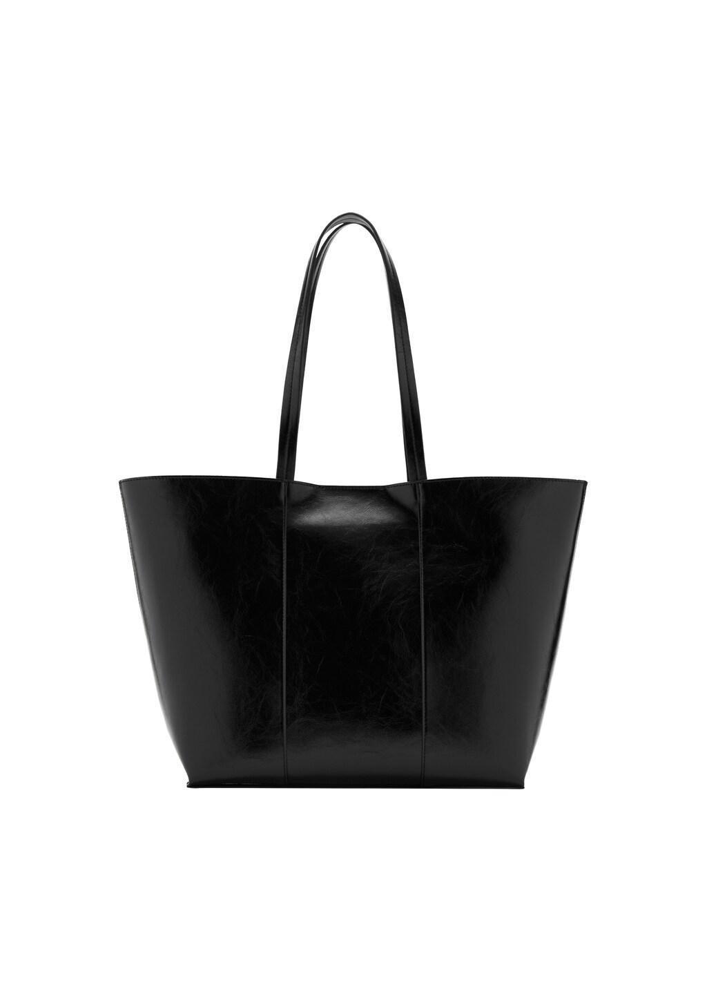 Black Large Shopper Bag, Black, medium