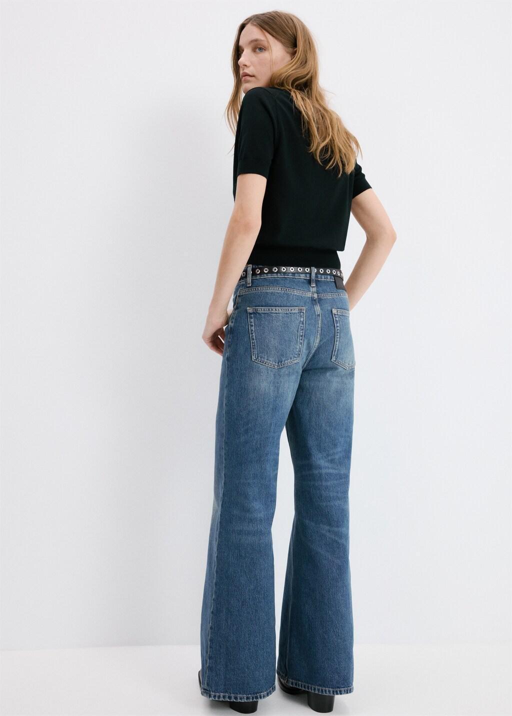 Blue High-Waisted Wide Leg Jeans, Open Blue, large image number 2