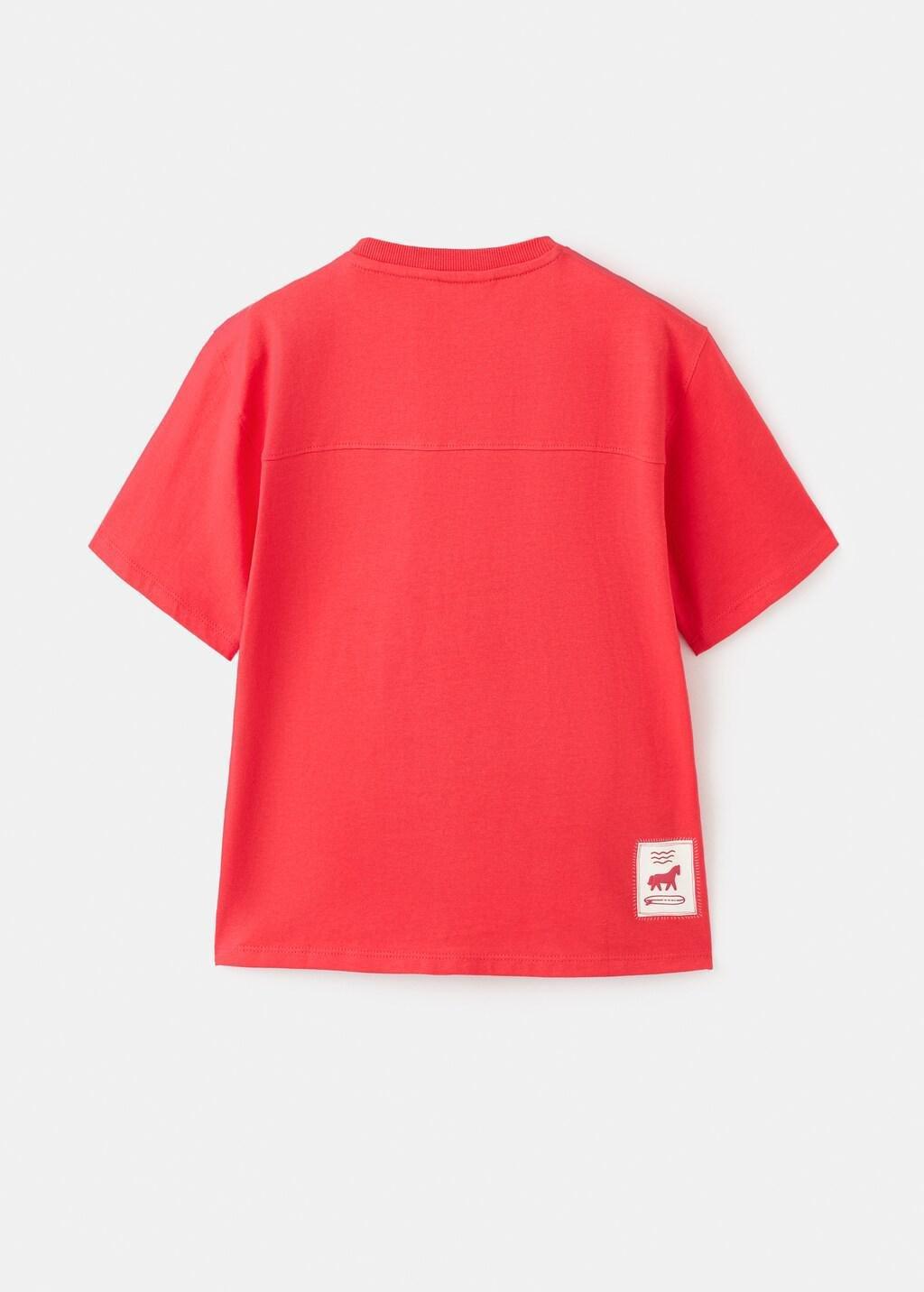 Red Palm Print T-Shirt, Kids Boys, Red, large image number 2