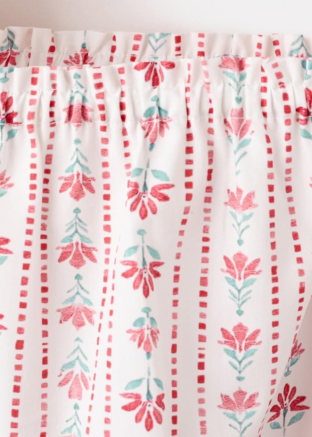 Red Floral Print Blouse, Kids Girls, 0201_70, large image number 1