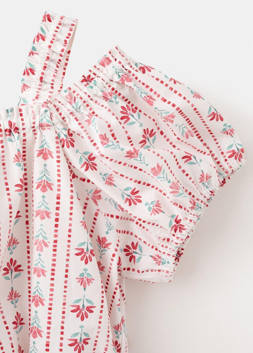 Red Floral Print Blouse, Kids Girls, 0201_70, large image number 4