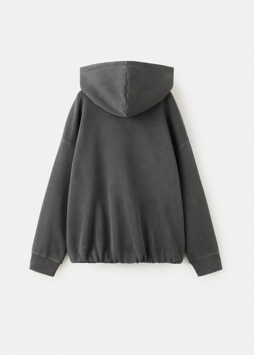 Grey Oversized Printed Sweatshirt, Kids Girl, Charcoal, large image number 2