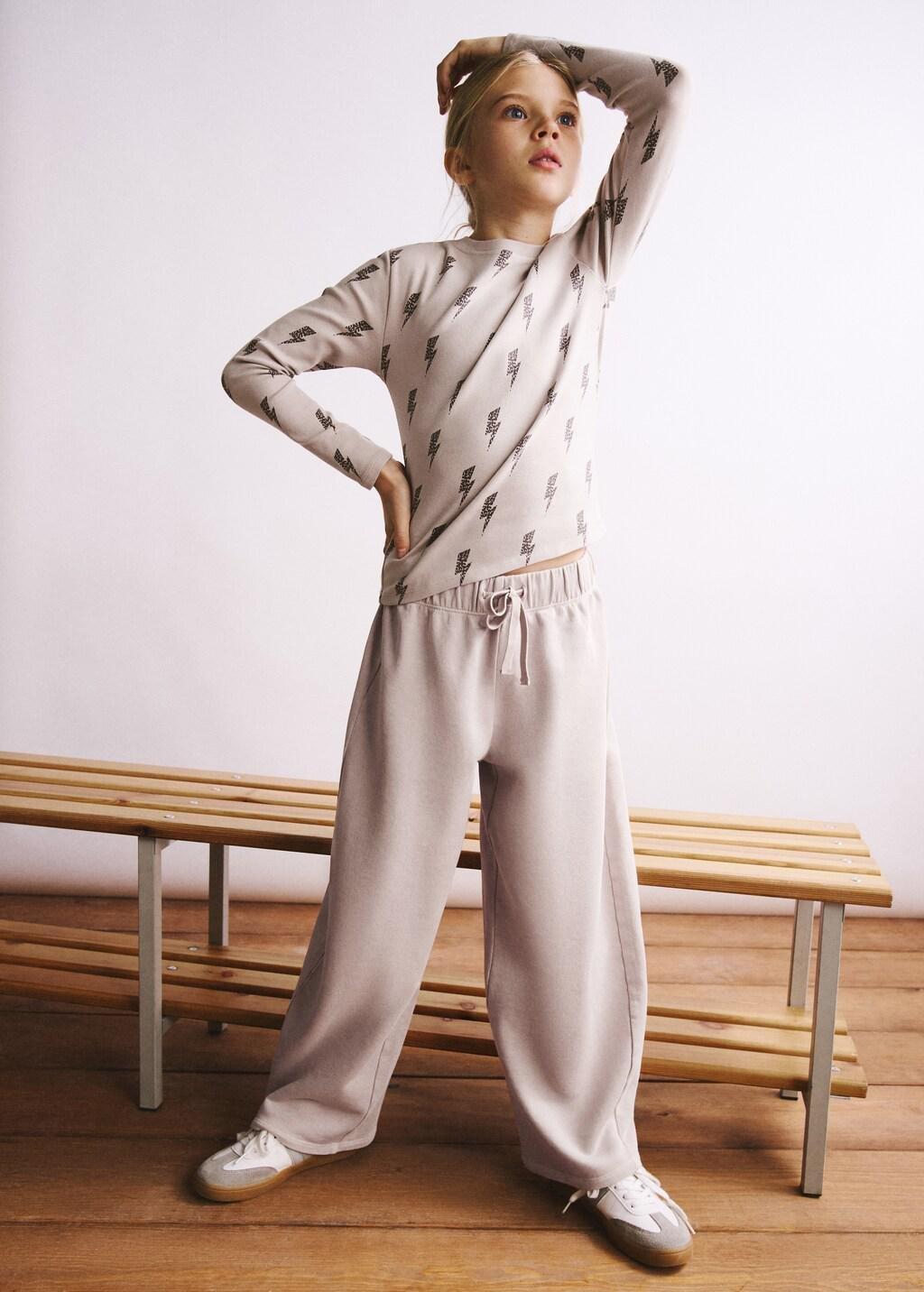 Pink Elastic Waist Trousers, Kids Girl, Pink, large image number 0