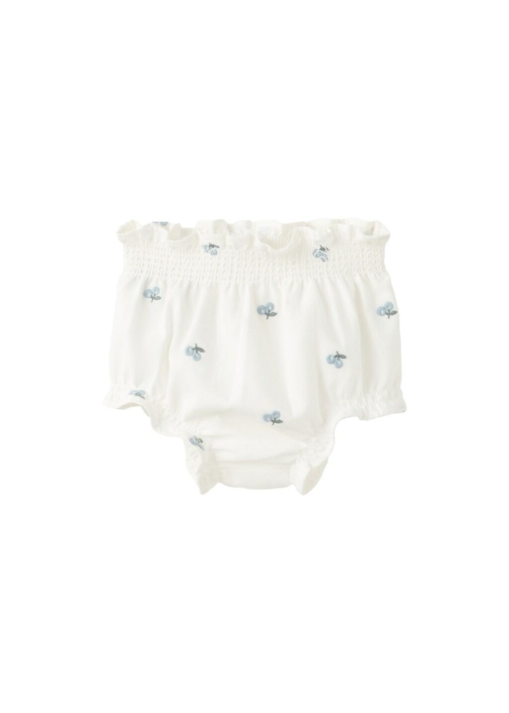 White Embroidered Floral Baby Romper, Baby Boys, Natural White, large image number 3