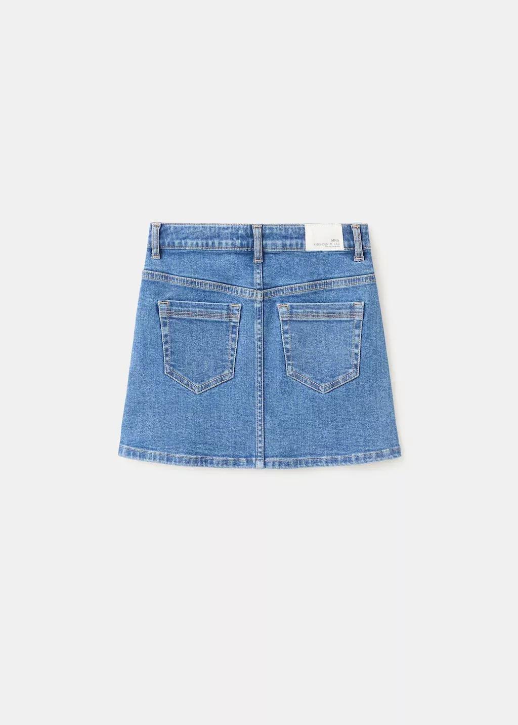 Blue Denim Short Skirt, Kids Girls, Open Blue, medium