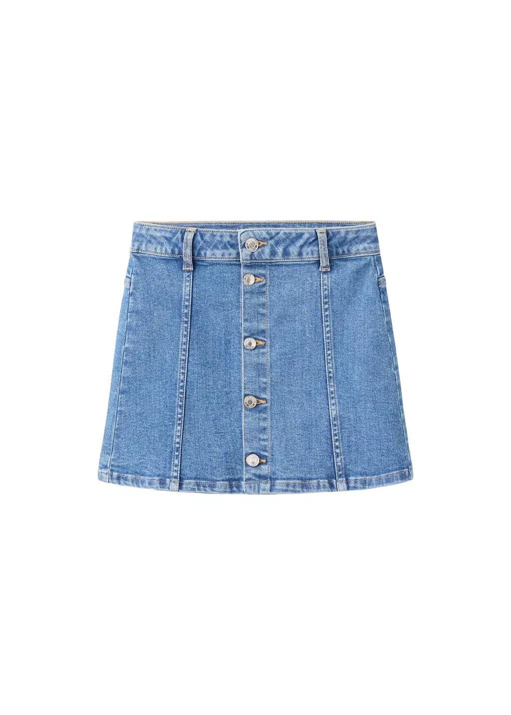 Blue Denim Short Skirt, Kids Girls, Open Blue, large image number 6