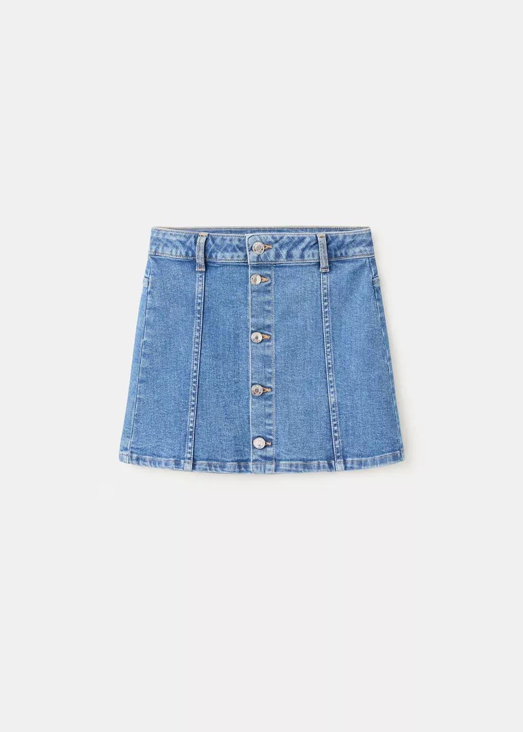Blue Denim Short Skirt, Kids Girls, Open Blue, large image number 7