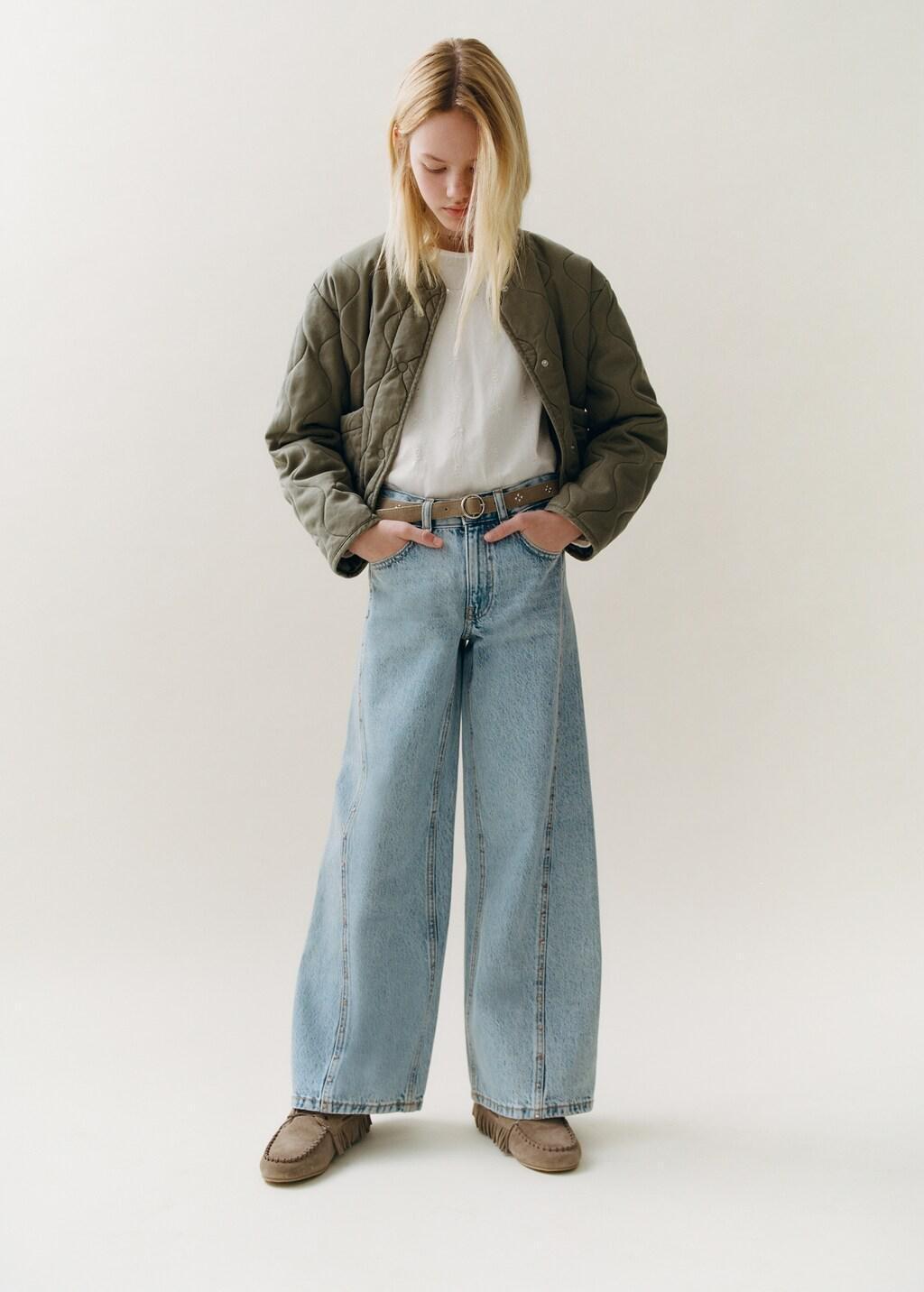 Khaki Padded Lyocell Jacket, Kids Girl, Beige - Khaki, large image number 3