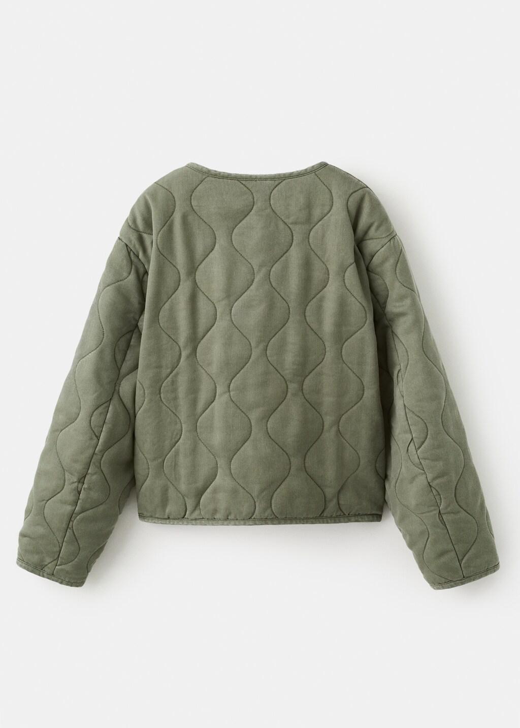 Khaki Padded Lyocell Jacket, Kids Girl, Beige - Khaki, large image number 4