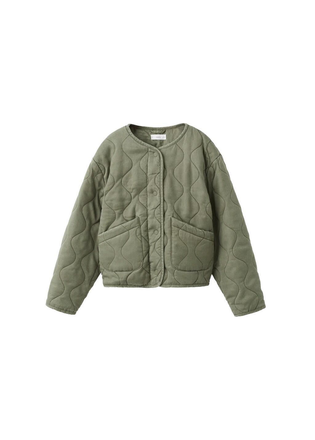 Khaki Padded Lyocell Jacket, Kids Girl, Beige - Khaki, large image number 6