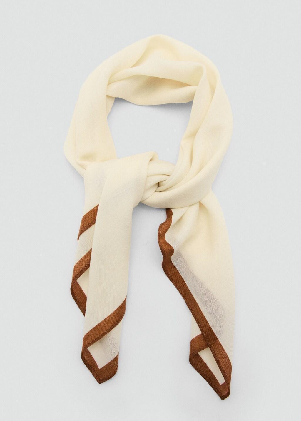 Beige Wool Pocket Square, Light Beige, large image number 1