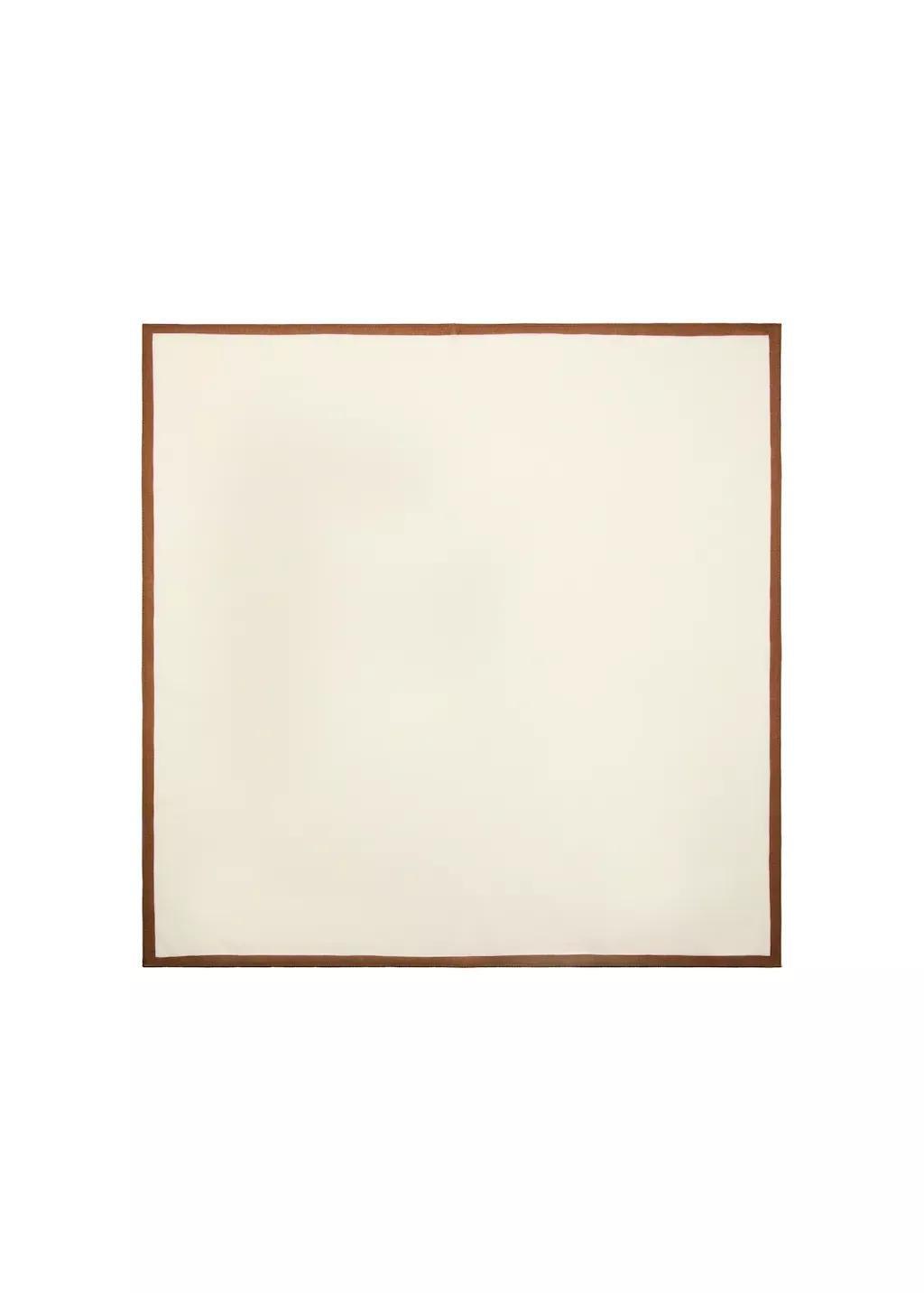 Beige Wool Pocket Square, Light Beige, medium