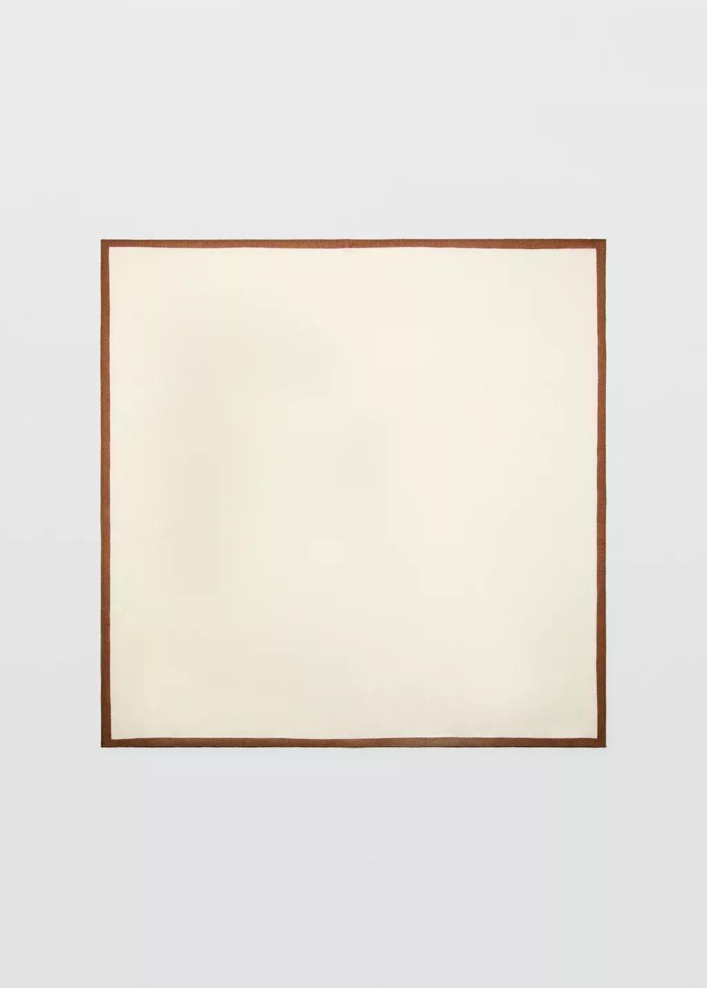 Beige Wool Pocket Square, Light Beige, large image number 3